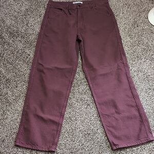 Zara Men's Relaxed Skate Pants Burgundy  Size 34 NEW